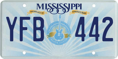 MS license plate YFB442