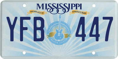 MS license plate YFB447