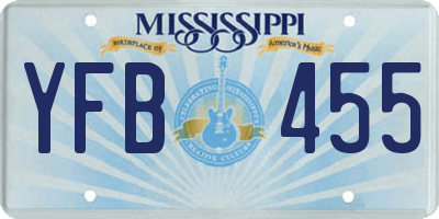 MS license plate YFB455
