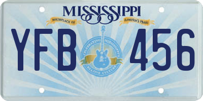 MS license plate YFB456