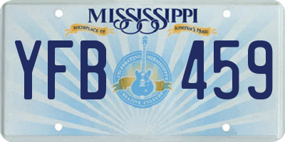 MS license plate YFB459