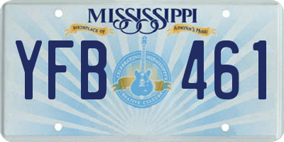 MS license plate YFB461