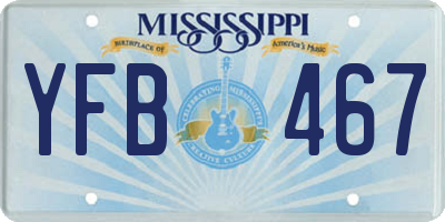 MS license plate YFB467