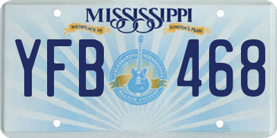 MS license plate YFB468