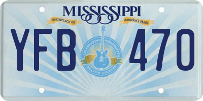 MS license plate YFB470