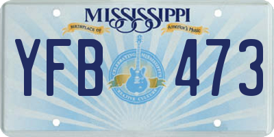 MS license plate YFB473