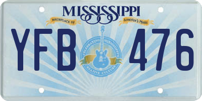 MS license plate YFB476