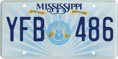 MS license plate YFB486