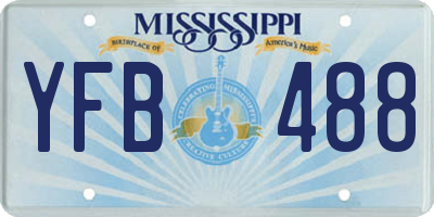 MS license plate YFB488