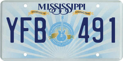 MS license plate YFB491