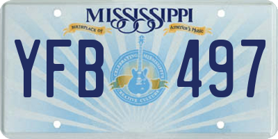 MS license plate YFB497