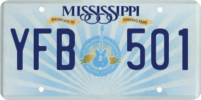 MS license plate YFB501