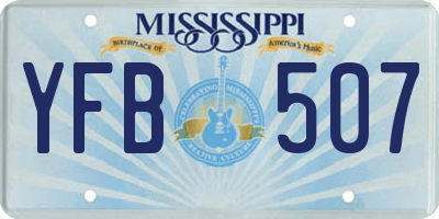 MS license plate YFB507