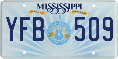 MS license plate YFB509