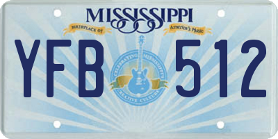 MS license plate YFB512