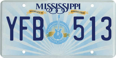 MS license plate YFB513
