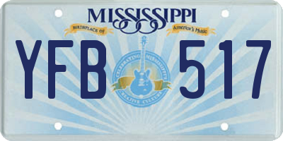 MS license plate YFB517