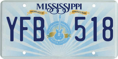MS license plate YFB518