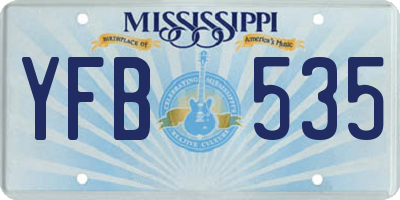 MS license plate YFB535