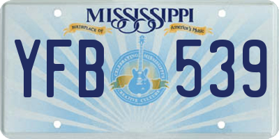 MS license plate YFB539
