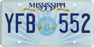 MS license plate YFB552