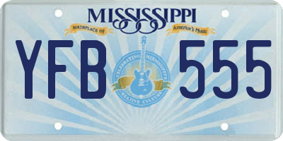 MS license plate YFB555