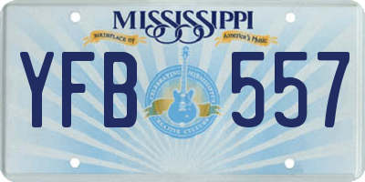 MS license plate YFB557