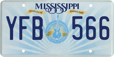MS license plate YFB566