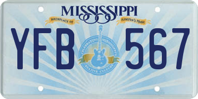MS license plate YFB567