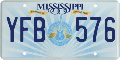 MS license plate YFB576
