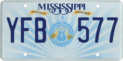 MS license plate YFB577