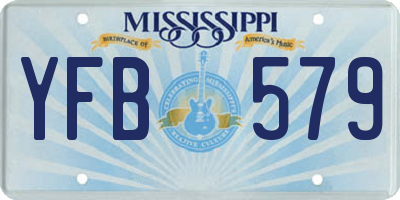 MS license plate YFB579