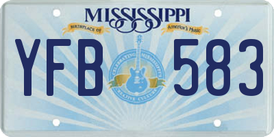 MS license plate YFB583