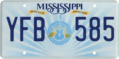 MS license plate YFB585