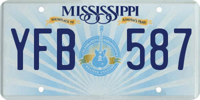MS license plate YFB587