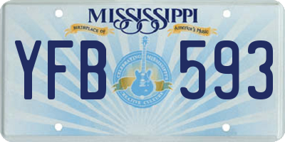 MS license plate YFB593