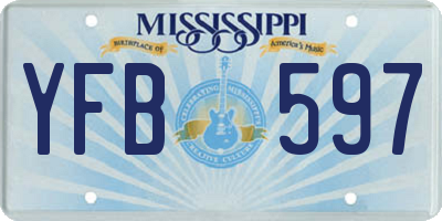 MS license plate YFB597