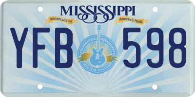 MS license plate YFB598