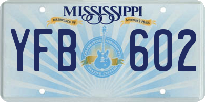 MS license plate YFB602