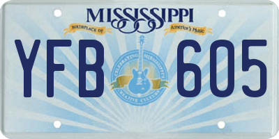 MS license plate YFB605