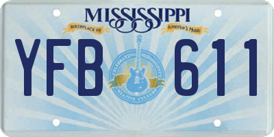 MS license plate YFB611