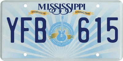 MS license plate YFB615