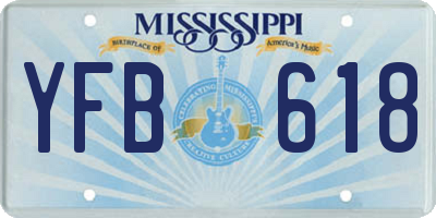 MS license plate YFB618