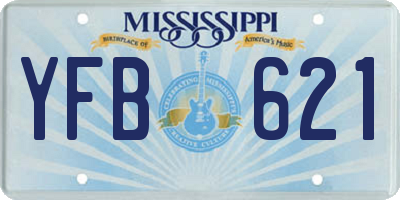 MS license plate YFB621
