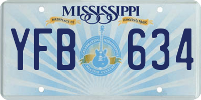 MS license plate YFB634