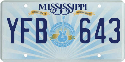 MS license plate YFB643