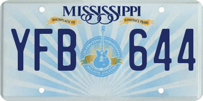 MS license plate YFB644