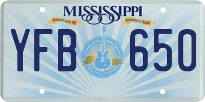 MS license plate YFB650