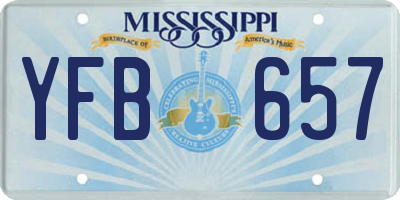 MS license plate YFB657