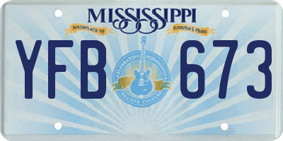 MS license plate YFB673